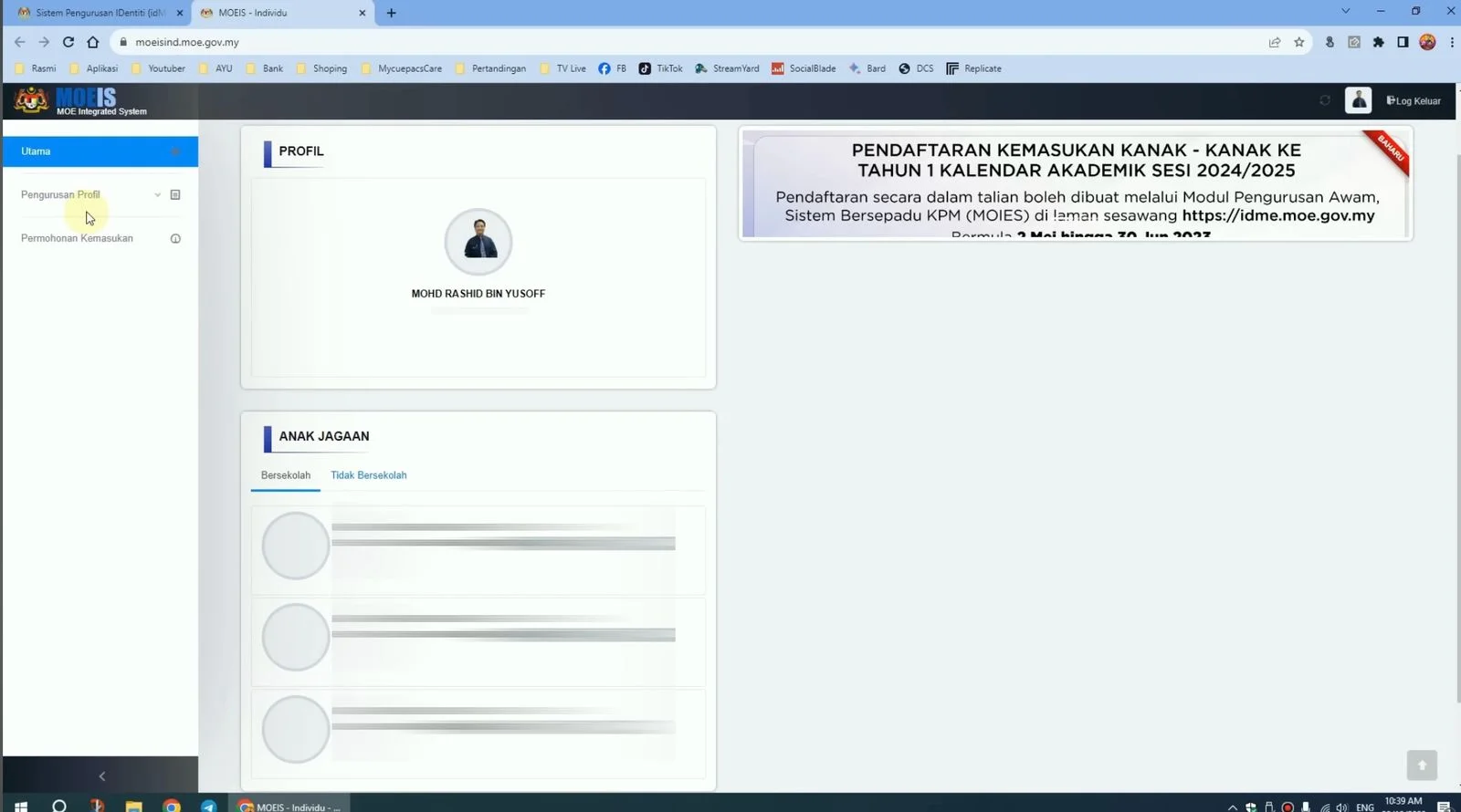 Pergi ke Bahagian Pengurusan Profil